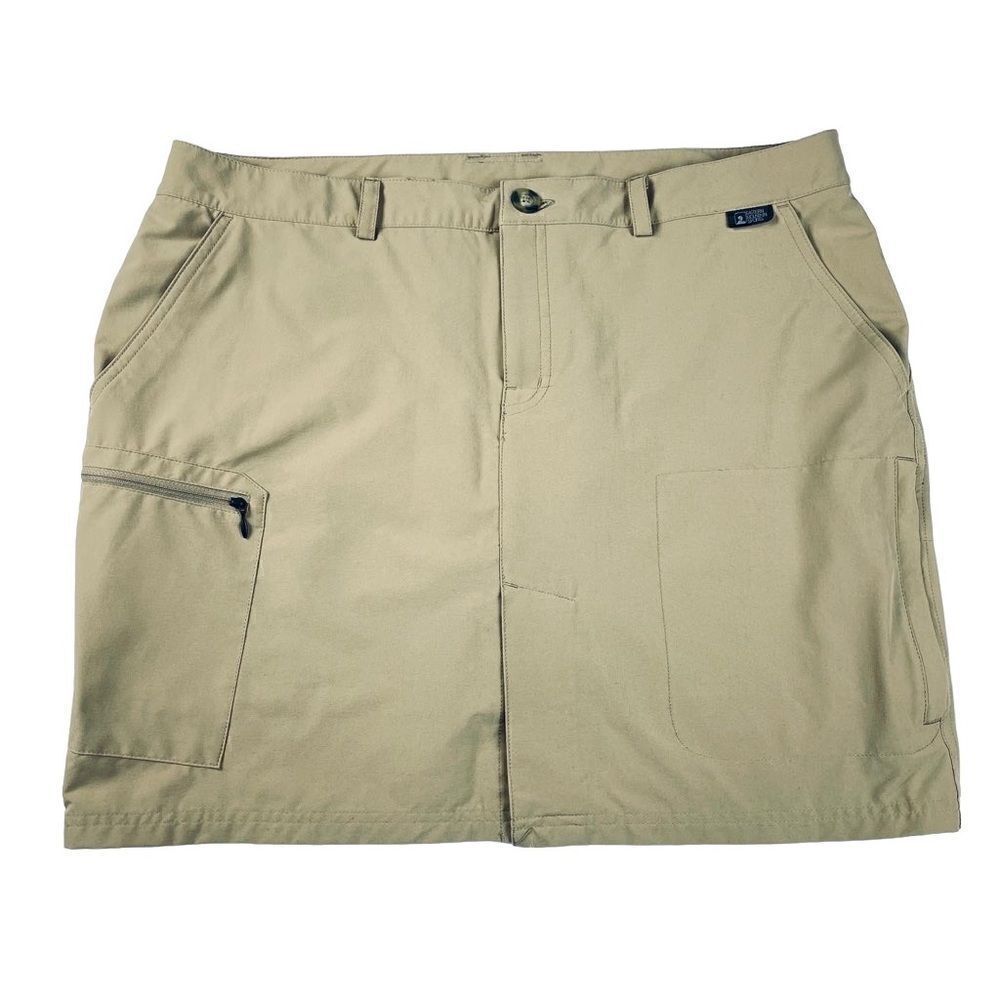 Eastern Mountain Sports Nylon Khaki Hiking Outdoor Skirt Built-in Shorts size 12